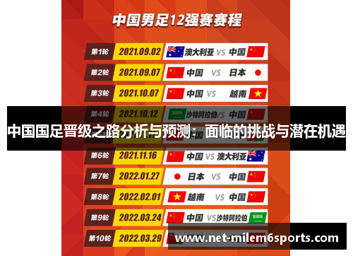 中国国足晋级之路分析与预测：面临的挑战与潜在机遇