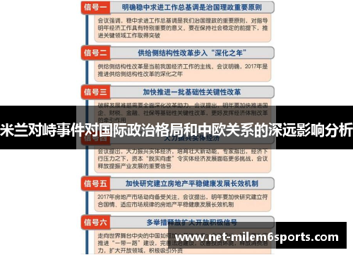 米兰对峙事件对国际政治格局和中欧关系的深远影响分析